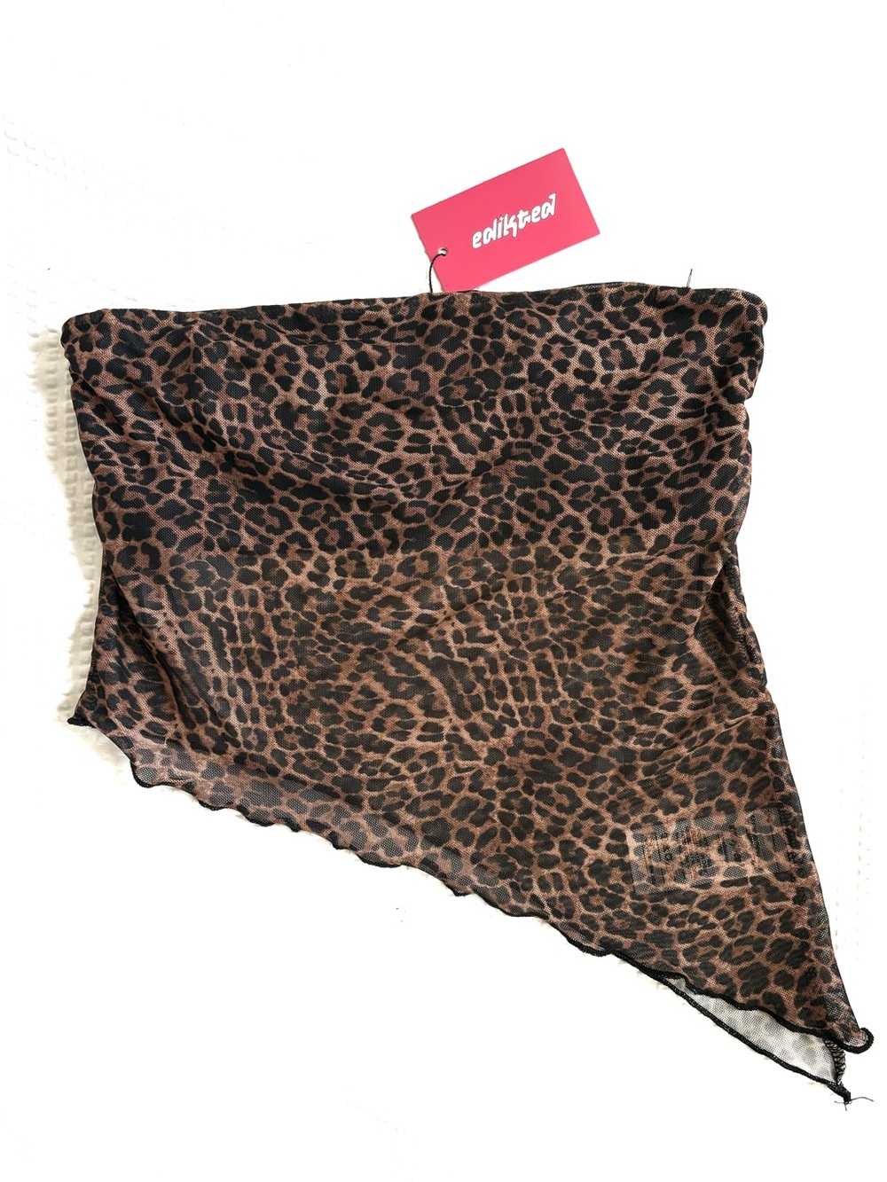 Edikted Leopard Print Scarf-Style Tube Top - Brown & Black - NWT !!